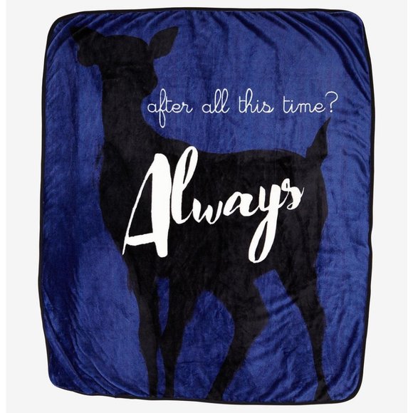 LIKE NEW! Hot Topic Harry Potter 'Always' Doe Patronus Throw Blanket - Picture 1 of 7